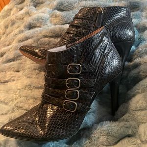 Classiques Entier black snake skin booties